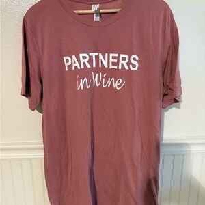 Partners in Wine Graphic T-Shirt - pink